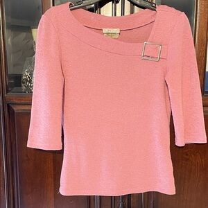 Pink top with Square Buckle